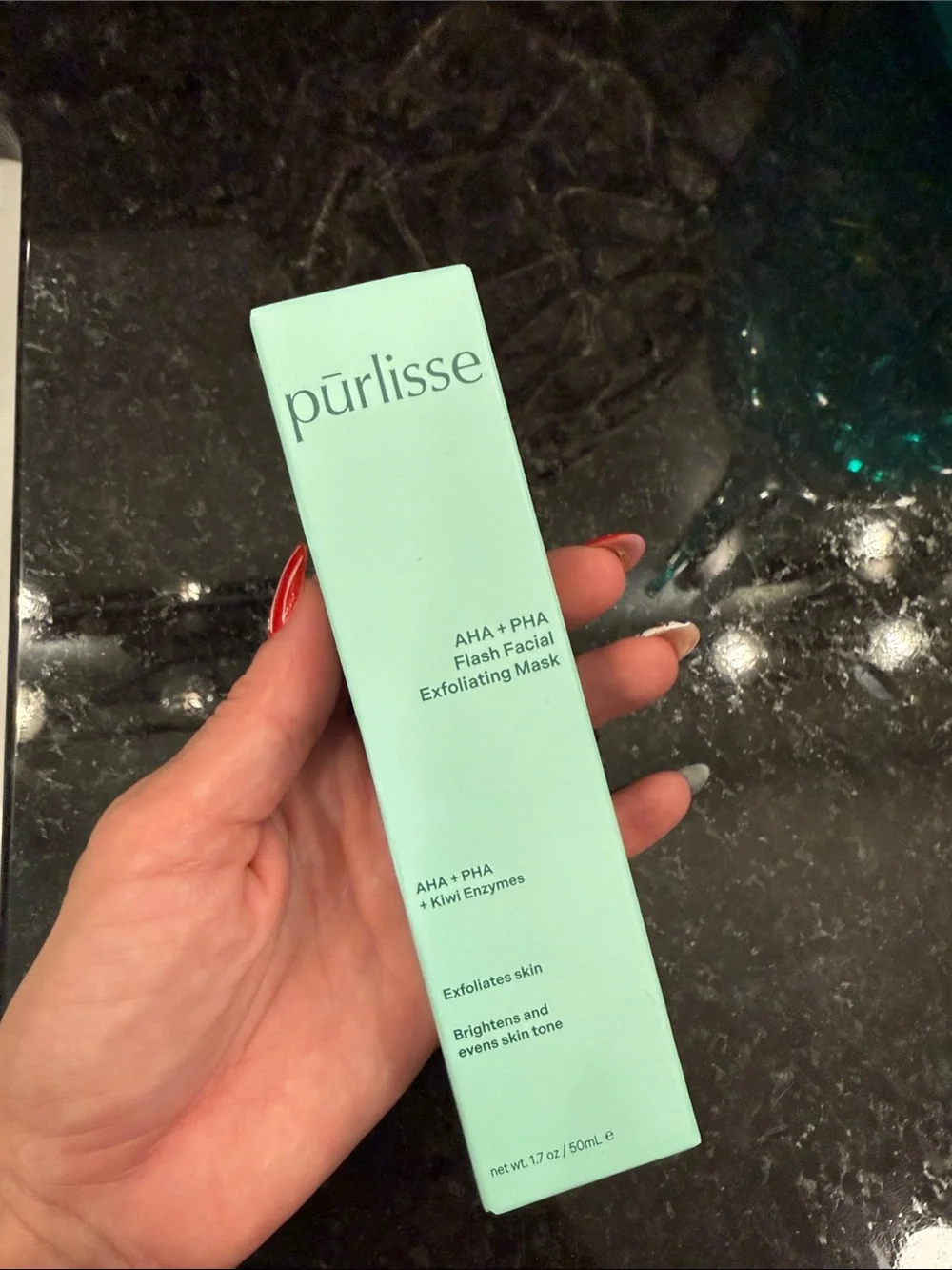 purlisse Mint Green Exfoliating Facial Mask - AHA + PHA Brightening